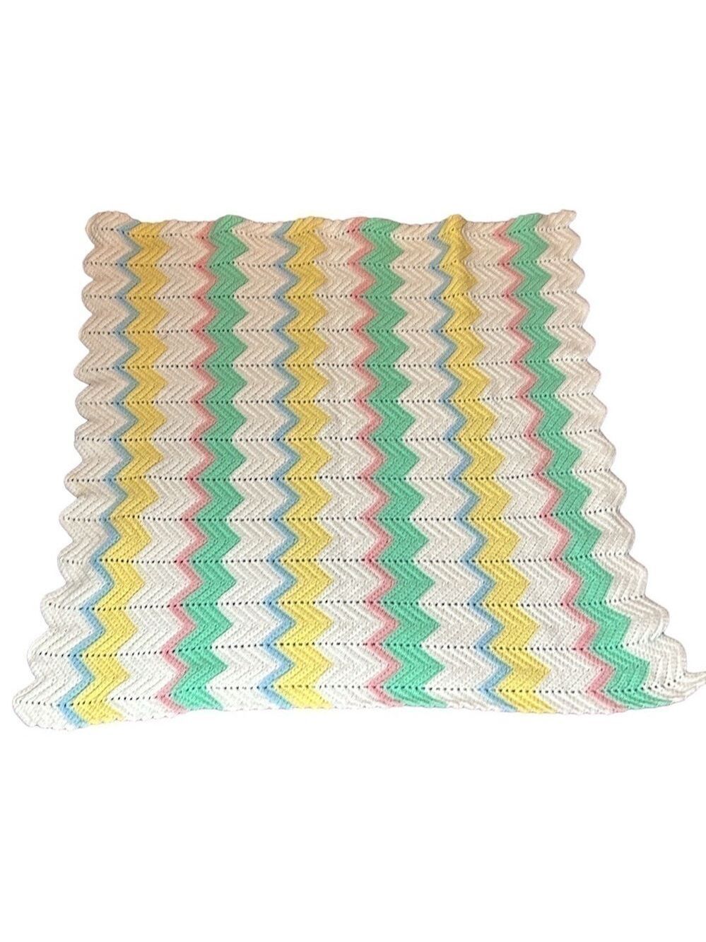 Vintage Handmade Knit Baby Blanket